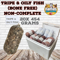 BULMERS RAW Dog Food 20 x 454g Non Complete Bone Free - TRIPE AND OILY FISH