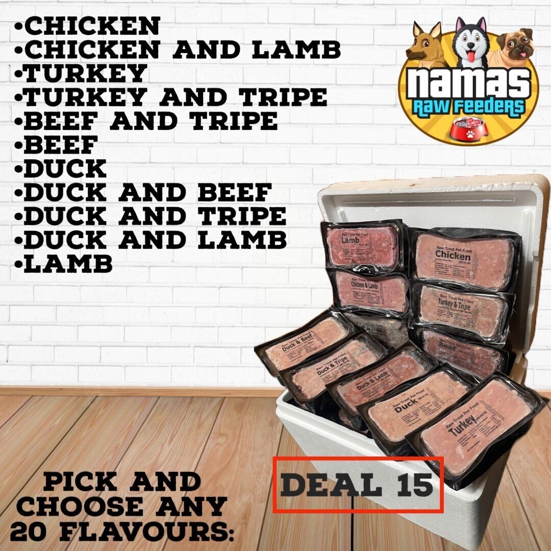 RAW TREAT Frozen Dog Pet Food 20 x 500g 80/10/10 Complete PICK & CHOOSE YOUR OWN