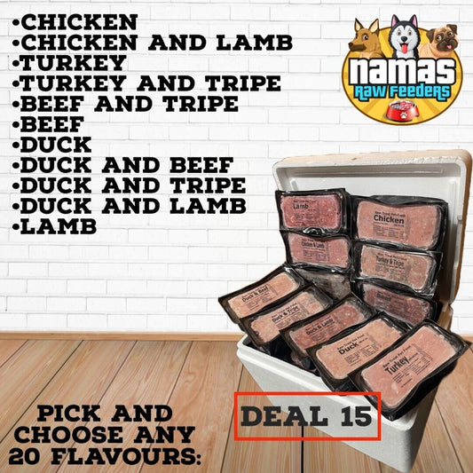 RAW TREAT Frozen Dog Pet Food 20 x 500g 80/10/10 Complete PICK & CHOOSE YOUR OWN