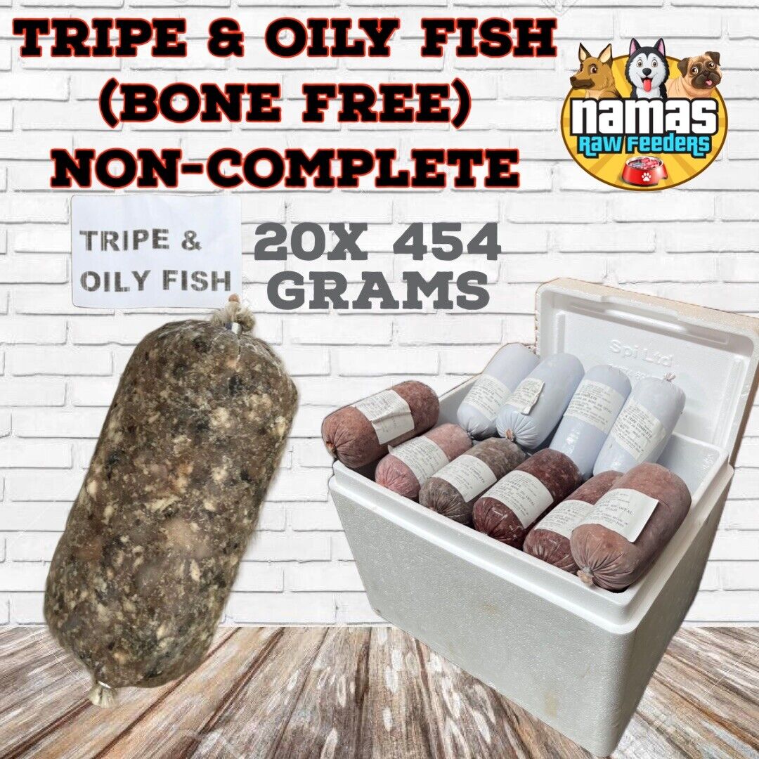 BULMERS RAW Dog Food 20 x 454g Non Complete Bone Free - TRIPE AND OILY FISH
