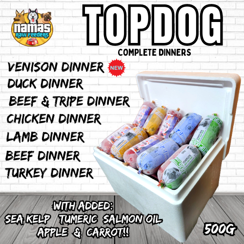 TOPDOG RAW Frozen Dog Food 10 or 20 500g Chubbs 80/10/10 PICK & MIX YOUR OWN